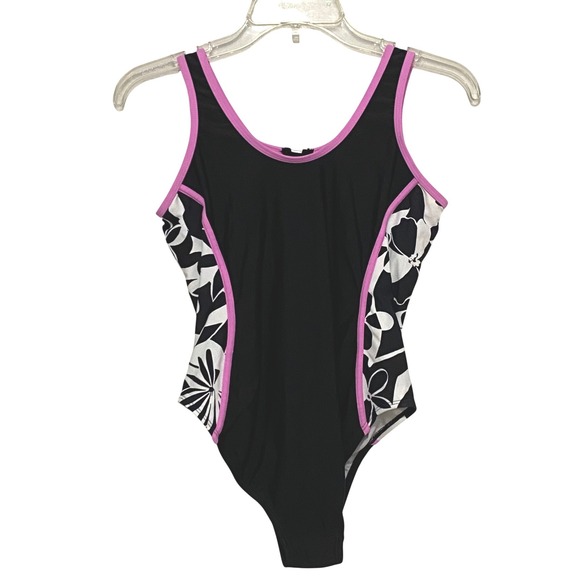 Raisins Point Dume Tank One Piece Swimsuit Girls 16 Black Cruise Vacation Beach - Picture 3 of 7